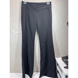Hailee Women's Black Pinstriped Stretchy Dress Pants Wide‎ Leg Preppy Size 30x32
